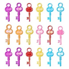 Pandahall 100pcs Mini Acrylic Skeleton Key Charms Pendants Mixed AB Color