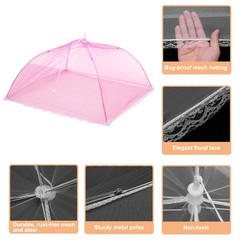 3 Pcs Large and Tall Food Covers 17″ Mesh Food Covers for Outdoors, Rose