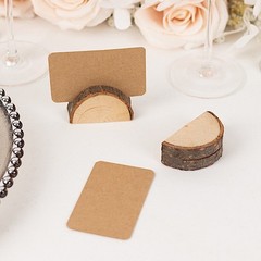 Natural 10 Semicircle 2.5″ Wood Table Sign Holders Place Cards Party Decorations