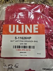 80 PCS RED ORGANZA BAGS NEW IN PACKAGE (APPROX 5 IN X 7 IN)