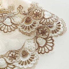 Lace Small Round Tablecloth Doilies Table Topper Scarf 24″ (Round) Stone