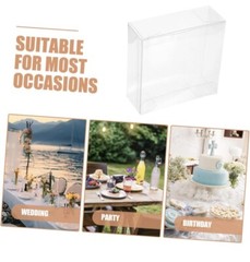 50X Clear PVC Boxes Wedding Favour Gift Candy Package Box Transparent Rectangle