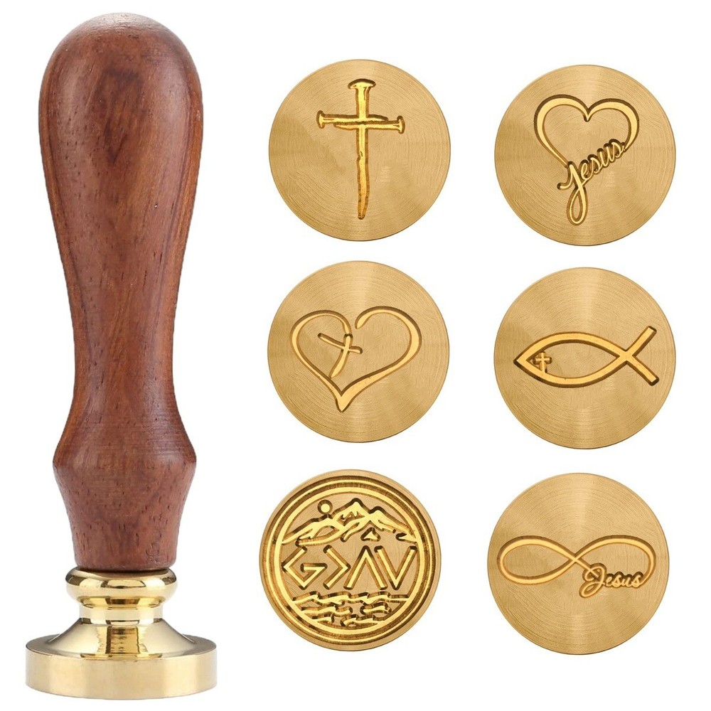 Jesus Christian Seal Wax Stamp Bronze Head with Handle, for Wedding, Cards