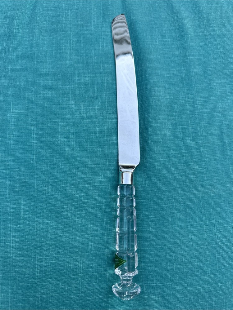 Vintage Shannon Crystal Ireland 14” Serrated Serving Knife Crystal Handle NOS