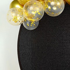 BLACK 7.5 ft Metallic Spandex STAND COVER Wedding Decorations Party Events