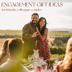 Engagement Gifts for Couples, Newly Engaged Wine Glass and Bag Set, Fiance Gifts