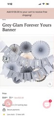 Paperlove Grey Glam «Forever Yours» Banner and Matching Table Numbers Wedding