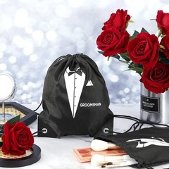12 Pieces Groomsman Gift Bags for Wedding Include 1 Best Man and 11 Groomsman Pr