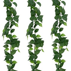 3Pcs Artificial Greenery Ivy Vines Kit, 6FT Odorless Silk Ivy Garland, Green2