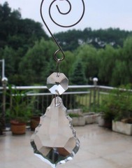 12pcs Crystal 38mm Maple Leaf Drop Prism Wedding Lamp Lighting Part +Hook Hanger