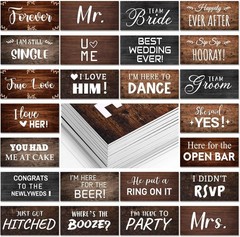 Rustic Wedding Photo Booth Props 24 Designs Double Sided Waterproof Decorations