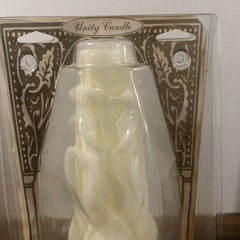 LILLIAN ROSE White CARVED Wedding Unity PILLAR CANDLE & Unity Candles NEW IN BOX