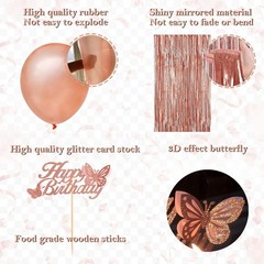 33rd Rose Gold Birthday Party Decorations for Women, Rose Gold Happy Birthday…