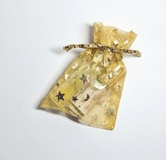 Organza Bags Print Gold Star Moon Organza Gift Pouch Candy Favor 3×4″ 24 pcs
