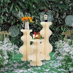3pcs Champagne Foldable Cardboard Flower Stands For Wedding Decor Flower Rack