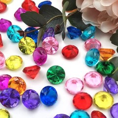 100Pcs Clear Acrylic Diamonds 25mm Table Scatter Gems for Weddings, Vases, Decor