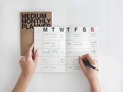 JSTORY Medium Monthly Planner Lays Flat Undated Year Round Flexible Cover 14 …