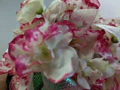 Hand Made wrist Corsage and boutonniere Set African violet blossoms
