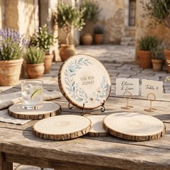 10 PCS 9-10 Inch Large Wood Slices Natural Wooden Circles Wedding Centerpieces
