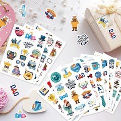 Fathers Day Stickers, 312Pcs Happy Fathers Day Blue Yellow- Father Stickers