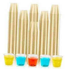 500 Pack 1 oz Shot Glasses, Gold Glitter Elegant Party Cups 1oz-GLITTER-500