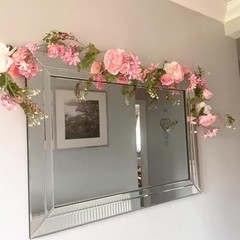 Rose Flower Vine, Peony Flowers, Center Flower Decoration, Peach Peony Garland