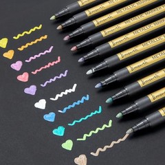 Metallic Marker Pens – Colors Medium Point Metallic Markers for Rock 10