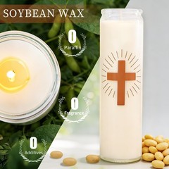 Mosroad 3 Packs Natural Soy Prayer Candles – 9 Day Devotional Candles In Glass