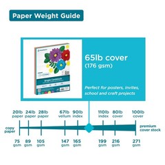 PrintWorks Bright Cardstock 8.5″ x 11″ – 50 Sheets – 5 Assorted Primary Color…