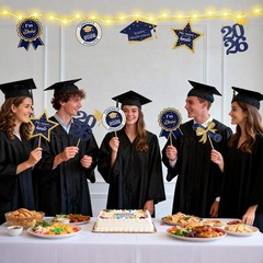 Graduation Party Centerpieces Decorations for Tables Class 30pcs, Navy Blue