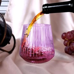 Lueumxc 40 Pack Plastic Ribbed Wine Glasses, 14Oz Origami 14oz-purple-40pack