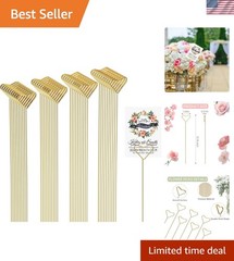 40 Packs Floral Card Holder Picks – Metal Gift Card Holder Sticks for Bouquet…