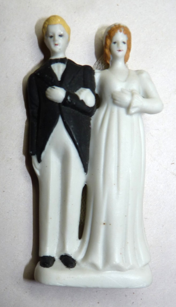 VINTAGE Wedding CAKE Topper BISQUE