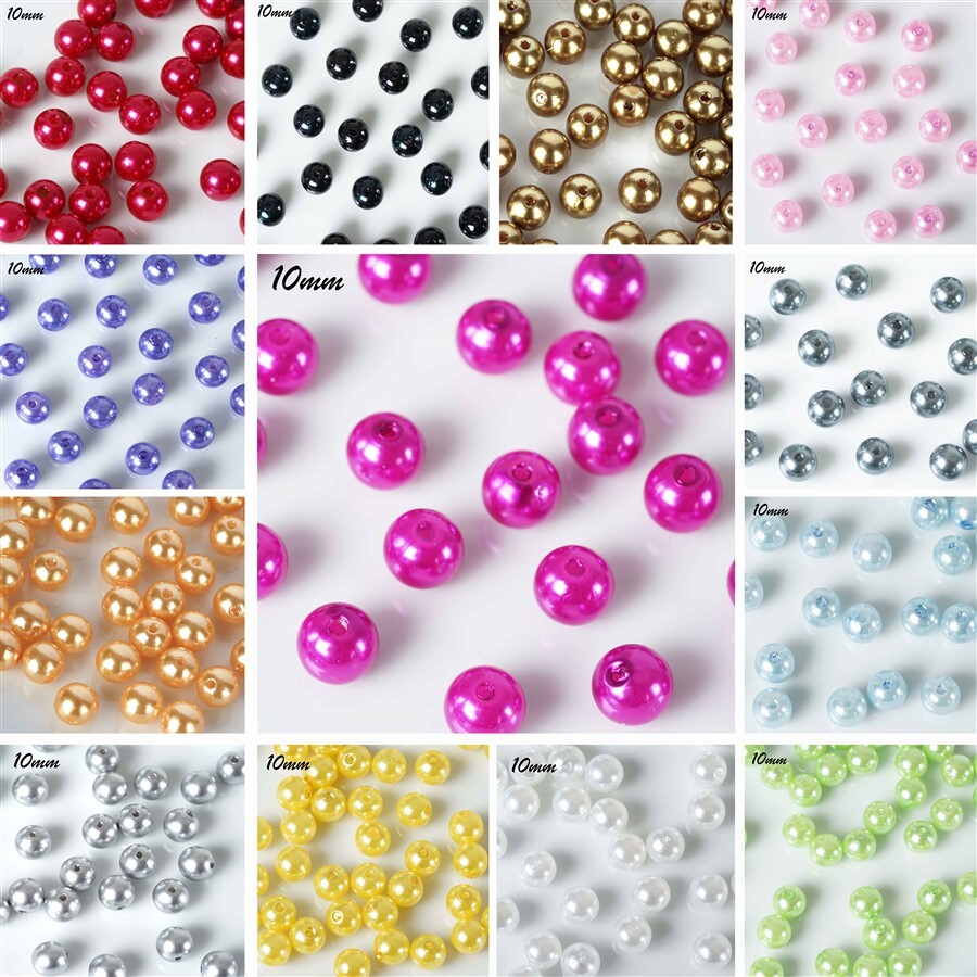 10 mm wide 1000 LOOSE BEADS FAUX PEARLS Party CENTERPIECES Crafts Vase Fillers