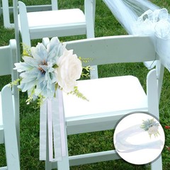 Silk Fabric Wedding Car Flower And Chair Back Artificial Floral Decor