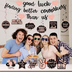 Farewell Party Banner lbs Job Goodbye Decor lbs Coworker Gift lbs Gold Pink