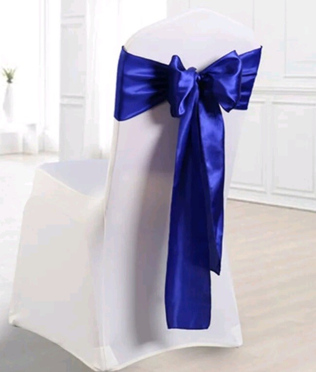 NEW PACK OF 10 SATIN CHAIR BOWS RIBBON SASHES FOR PARTIES WEDDINGS ♡ 5.5″ x 106″