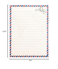 48 Pack Letter Writing Stationary Paper and Envelopes Set, Blue,White,Red