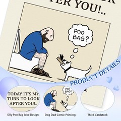 FLYAB Happy Fathers Day Card from Dogs – Funny Poo Bag Joke Father’s Day Card…