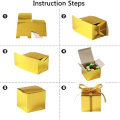 Party Favor Boxes Set 60pcs W/ Ribbons Wedding Baby Shower Birthday Celebration