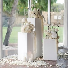 3/5PCS Metal Square Display Stands Pedestal Stands Pillars for Wedding Party