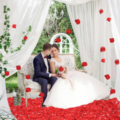 3000PCS Petalos De Rosa Rojo P�talos De Seda De Flores Artificiales Rojo Oscuro