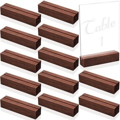 Zonon 20 Pieces Wood Place Card Holders Brown Rustic Table Number Stands TW5510
