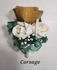 Green Black Gold Vintage Sola Wood Bridal Wedding Bouquet Accessories