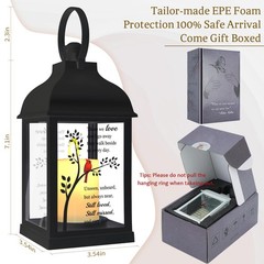 Memorial Lantern with Card – Sympathy Gift for Loss of Mom/Dad/Loved Black