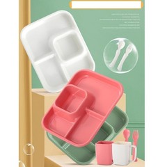Aiyoo Unbreakable Rectangular Divided Plates For Adults 4 Sections Portion