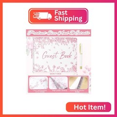 Panelee Wedding Guest Book 7 x 9 Inches for Reception with Pen Set Elegant Guest