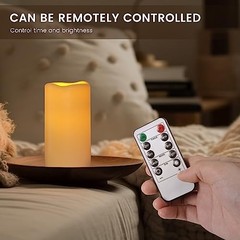 Large Outdoor Waterproof Flameless Candles with H04# Ivory 2pack Waterproof