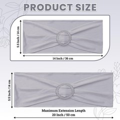 Mds Pack Of 50 Spandex Chair Sashes Bow Premium Stretch Chair Cover Band Buckle