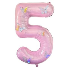 40 Inch Number Balloon Pink Large Mylar Foil Pink Number Balloons and Pink5